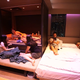 Two guest beds, and a king-sized bed for hosts. (LAAB)